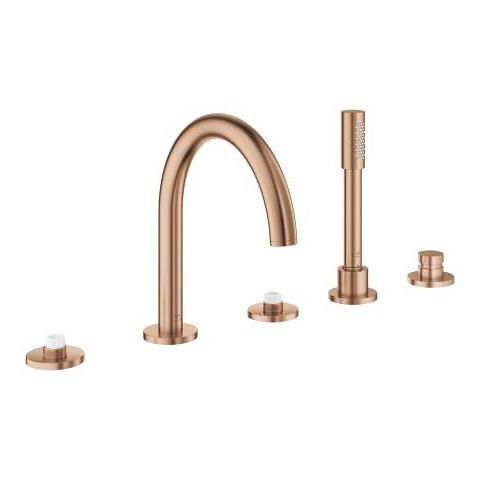 Grohe Atrio Private Collection 5 Delikli Ankastre Küvet Bataryası (Sıva Üstü Grubu), Fırçalı Bakır 25224DL0