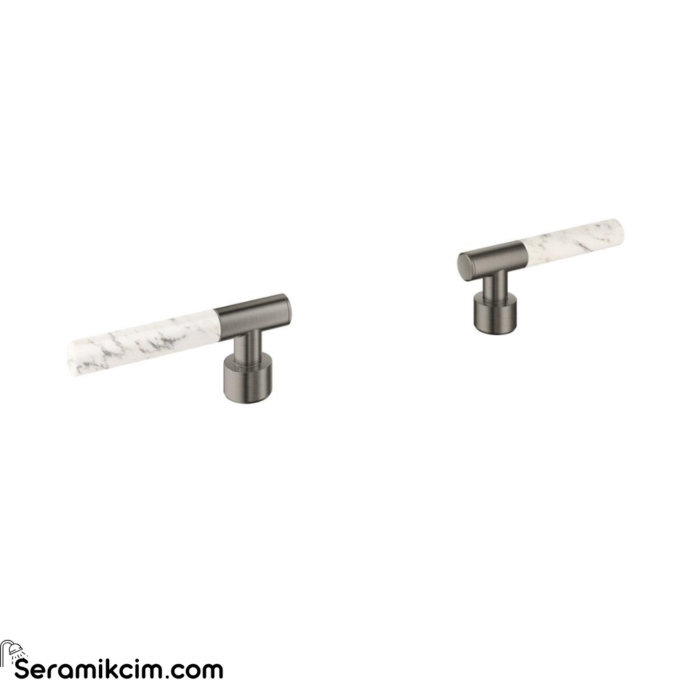 Grohe Atrio Private Collection Duvardan Ankastre Lavabo Bataryası İçin Kulp, Fırçalı Sert Grafit 48458AL0