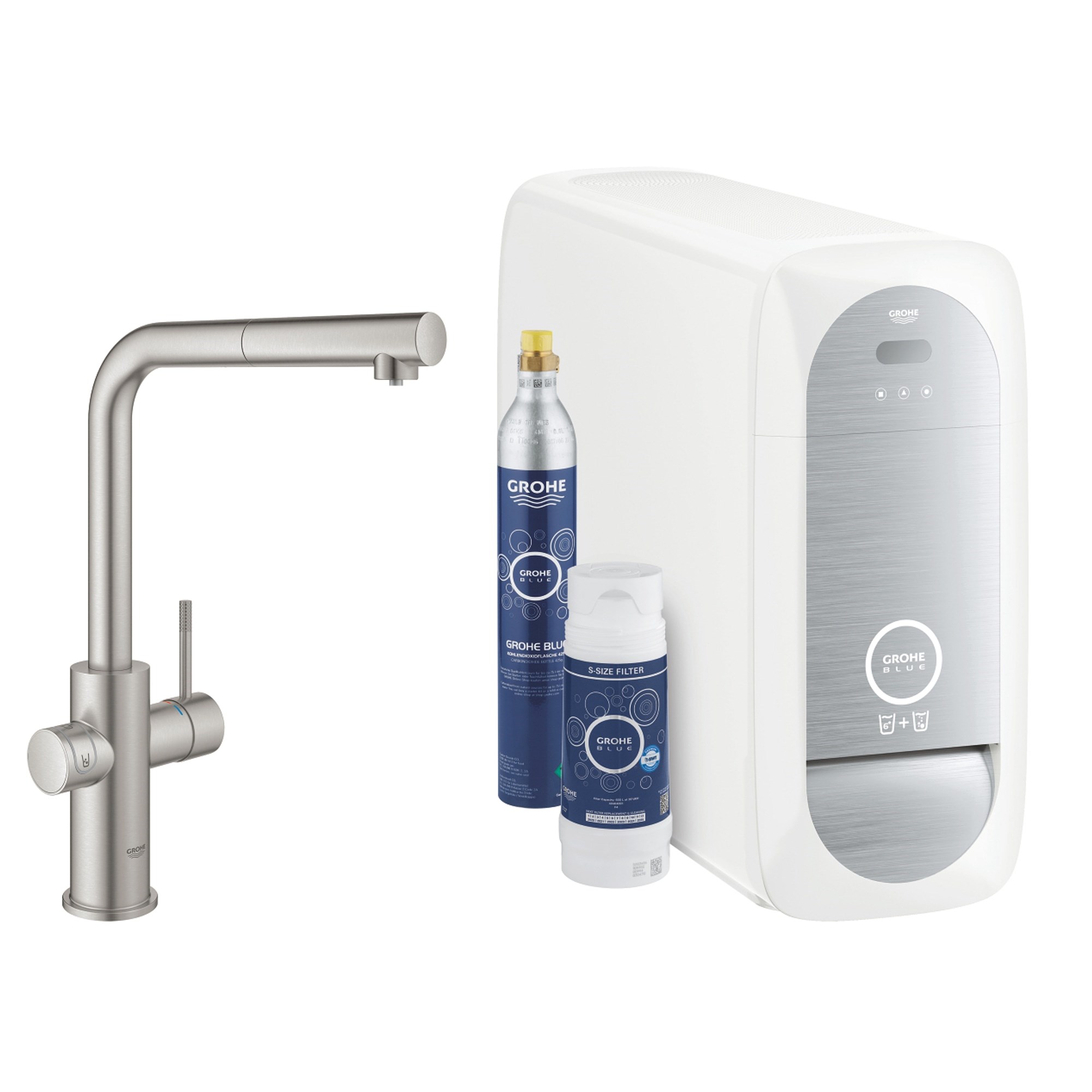 Grohe Blue Home Arıtmalı İçme Suyu ve Soda Yapan Spiralli Mutfak Bataryası Paslanmaz Çelik 31539DC0