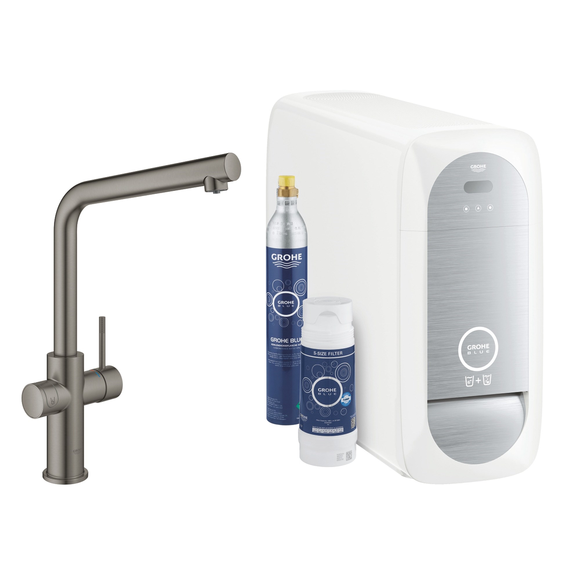 Grohe Blue Home Arıtmalı İçme Suyu ve Soda Yapan Mutfak Bataryası Fırçalı Sert Grafit 31454AL1