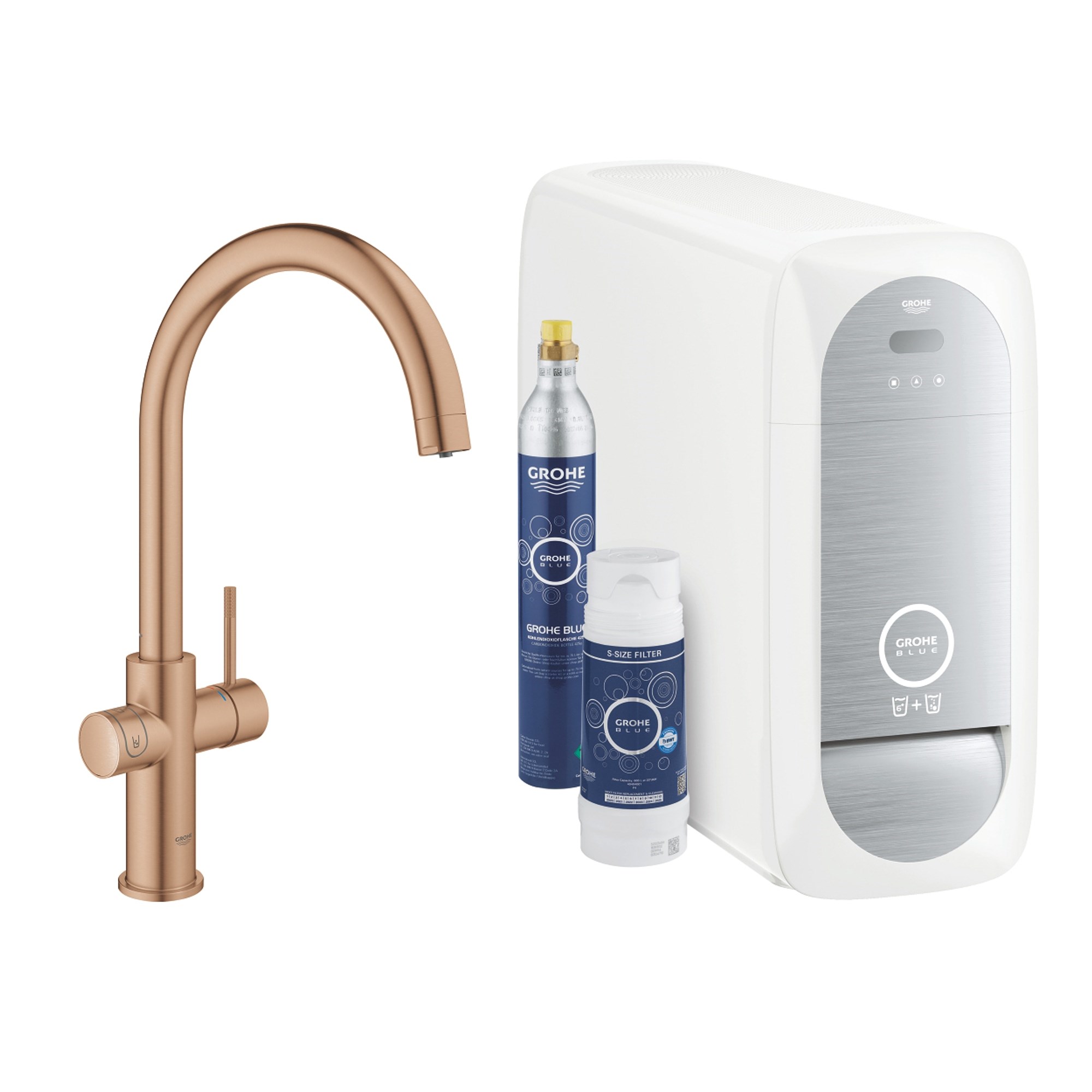 Grohe Blue Home Arıtmalı İçme Suyu ve Soda Yapan Mutfak Bataryası Fırçalı Bakır 31455DL1