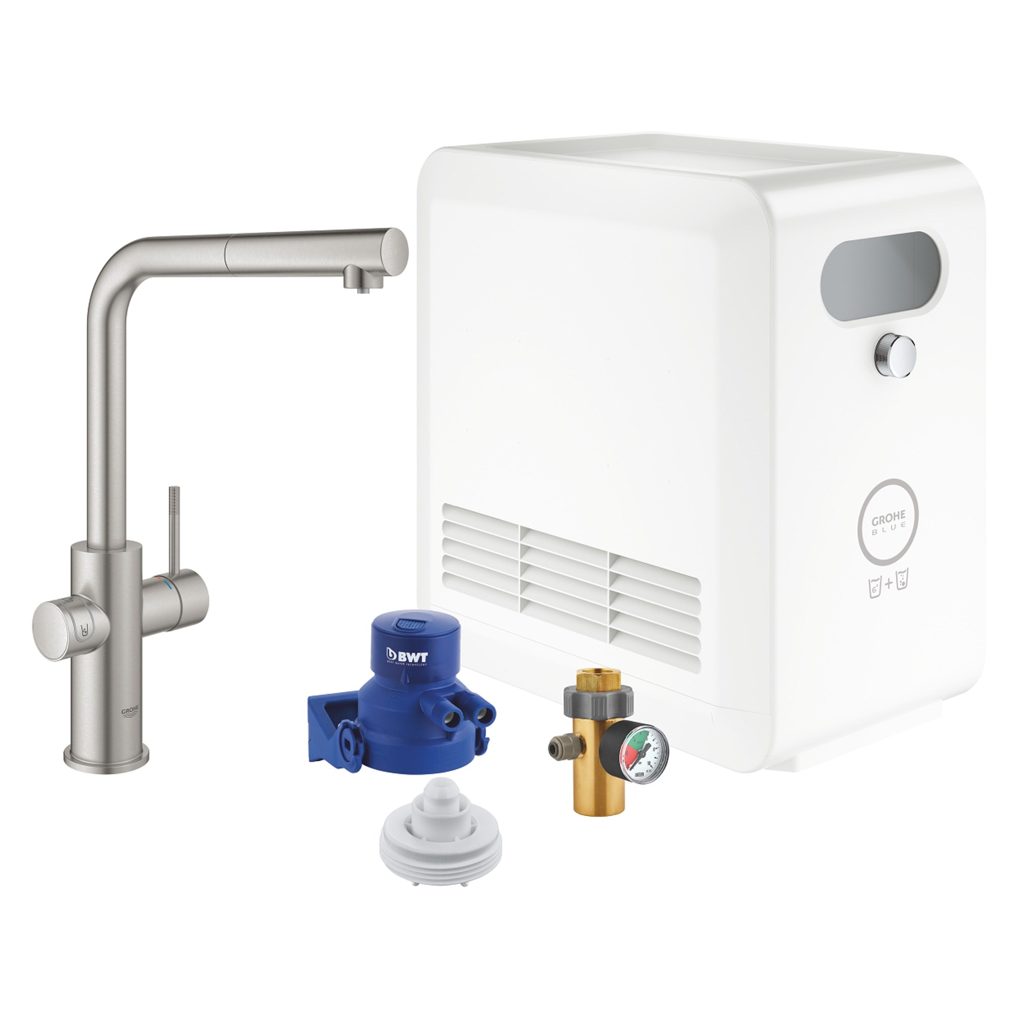 Grohe Blue Professional Çekilebilir L Borulu Batarya Seti Paslanmaz Çelik 31326DC2