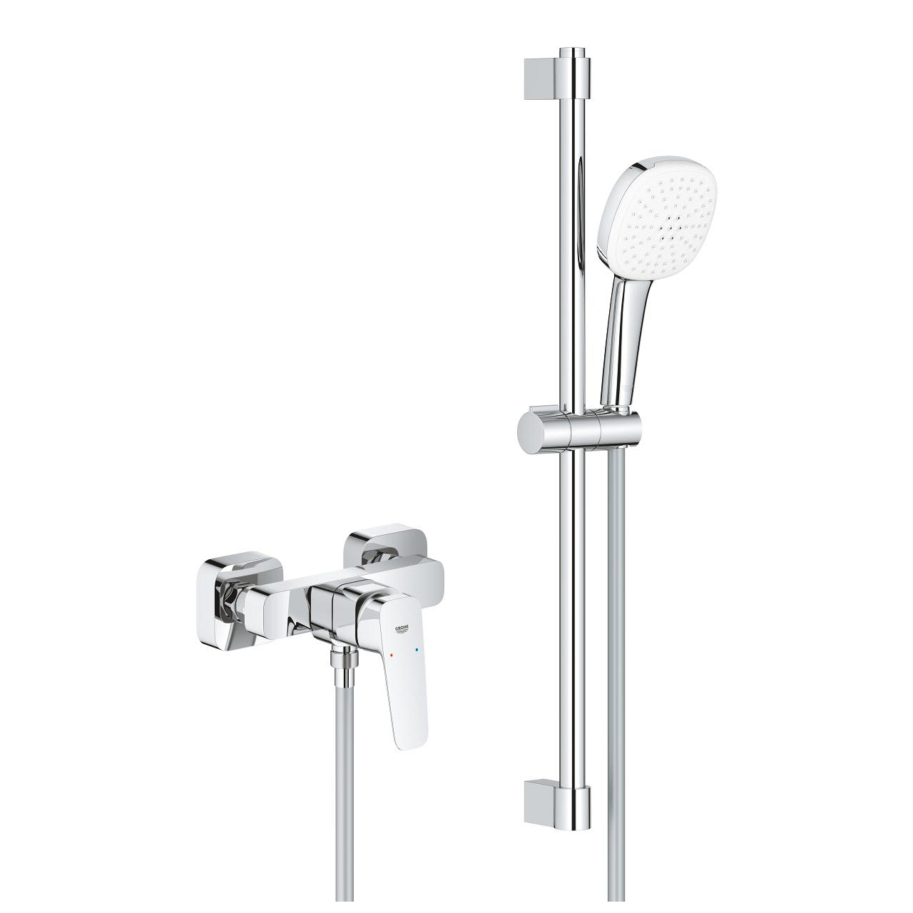 Grohe Cubeo Duş Bataryası ve Sürgülü El Duşu Seti Krom 1018250000