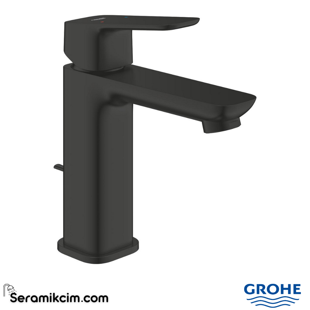 Grohe Cubeo Lavabo Bataryası, M-Boy (Sifon Kumandalı), Mat Siyah 1017492430
