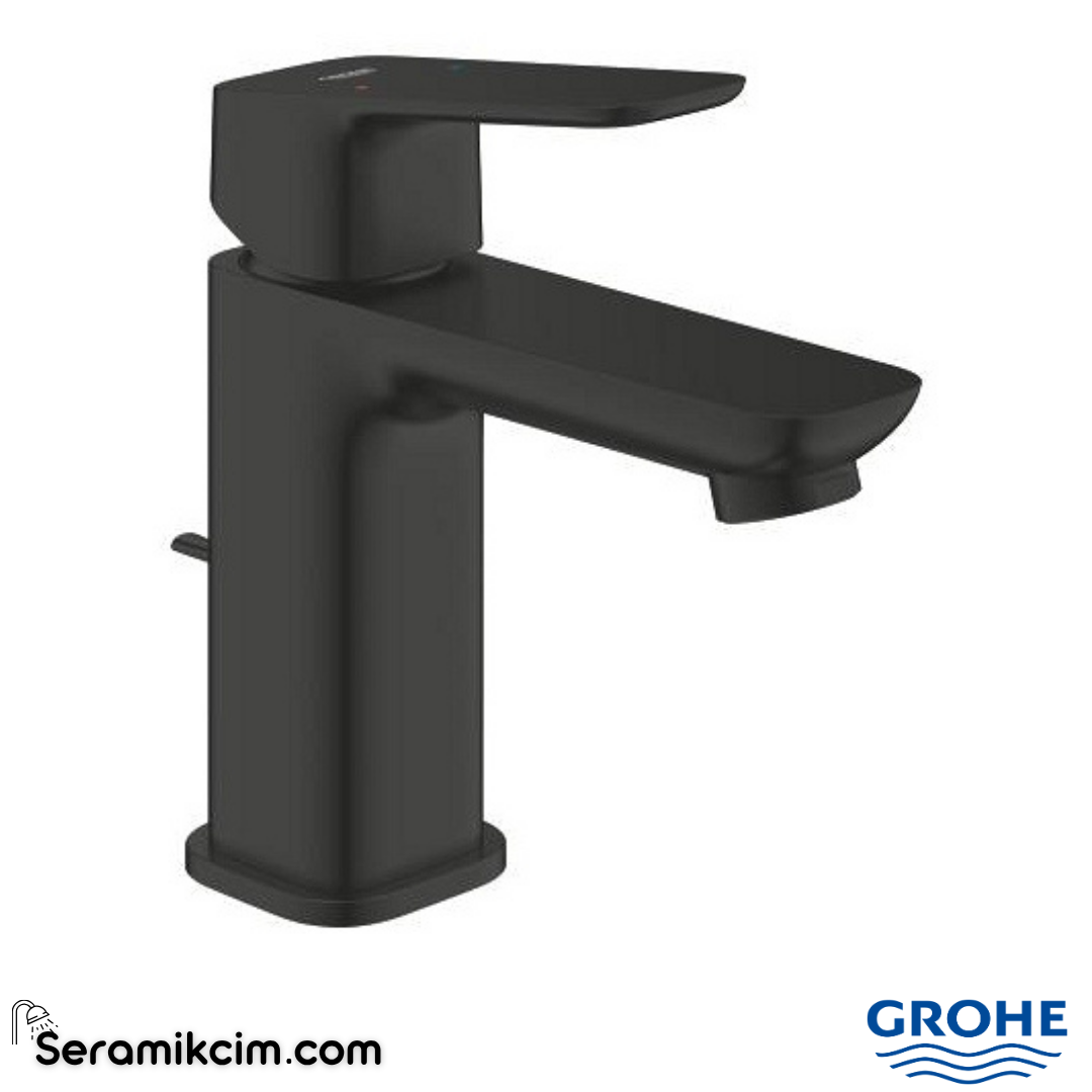 Grohe Cubeo Lavabo Bataryası, Mat Siyah, S-Boy (Sifon Kumandalı) 1016942430 - 1016942430