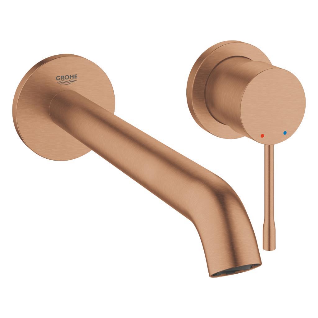 Grohe Essence Duvardan Ankastre Lavabo Bataryası L-Boyut (Sıva Üstü Grubu), Fırçalı Bakır - 29193DL1