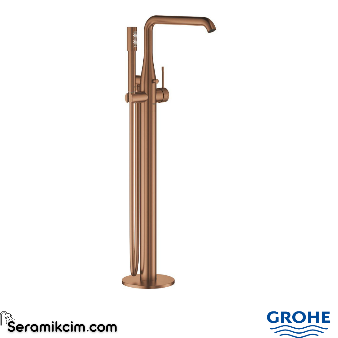 Grohe Essence Küvet Bataryası Yerden Mat Bakır 25248DE1