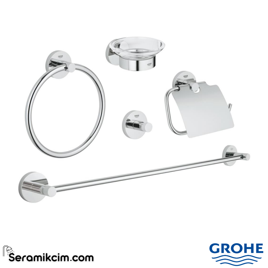 Grohe Essentials Beşli Banyo Aksesuar Seti Krom 40344001 - 40344001