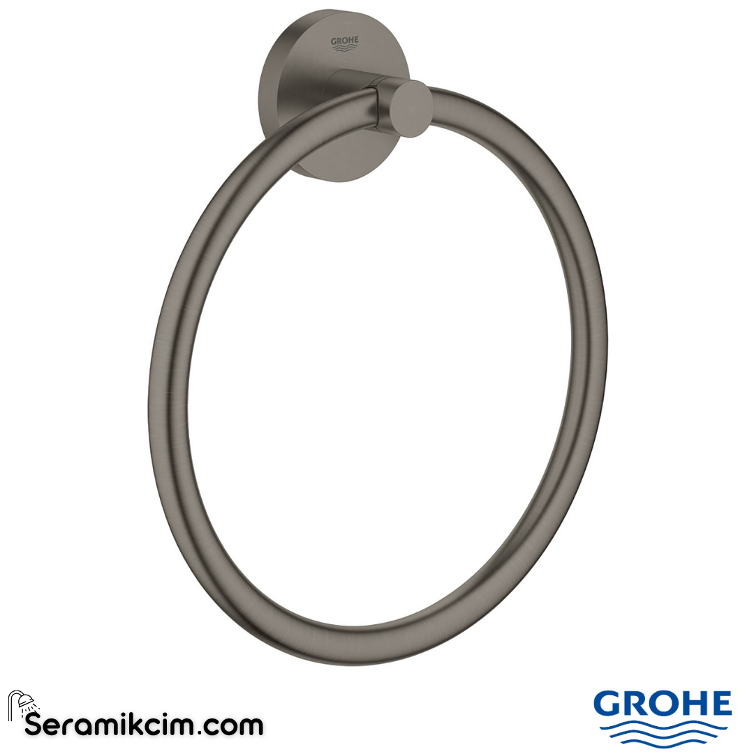 Grohe Essentials Halka Havluluk, Fırçalı Sert Grafit 40365AL1