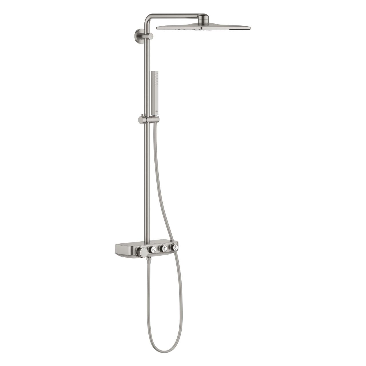 Grohe Euphoria Smartcontrol System 310 Cube Duo Duvara Monte Termostatik Bataryalı Duş Sistemi Paslanmaz Çelik 26508DC0