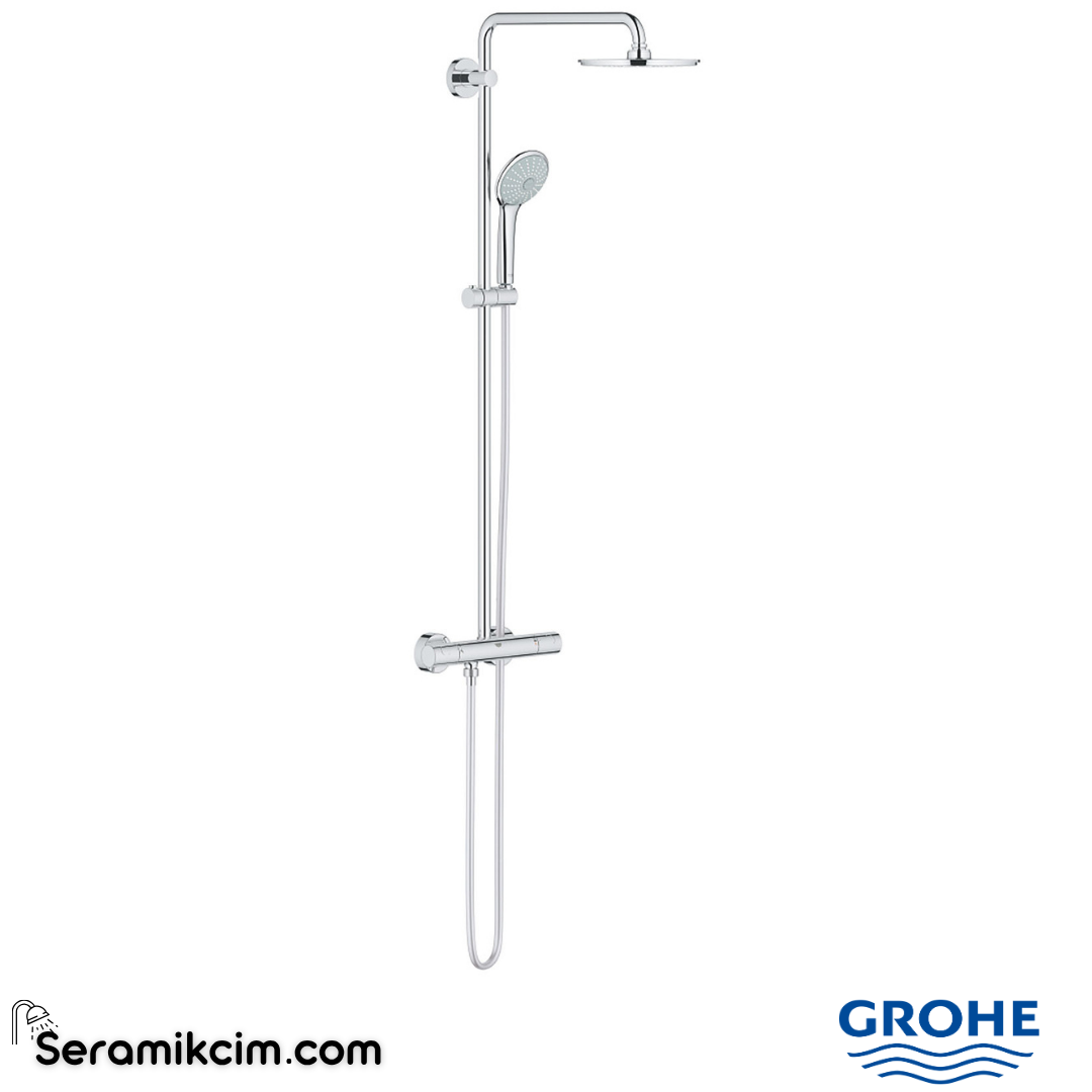Grohe Euphoria System 210 Duvara Monte Termostatik Duş Bataryalı Duş Sistemi Krom 27964000 - 27964000