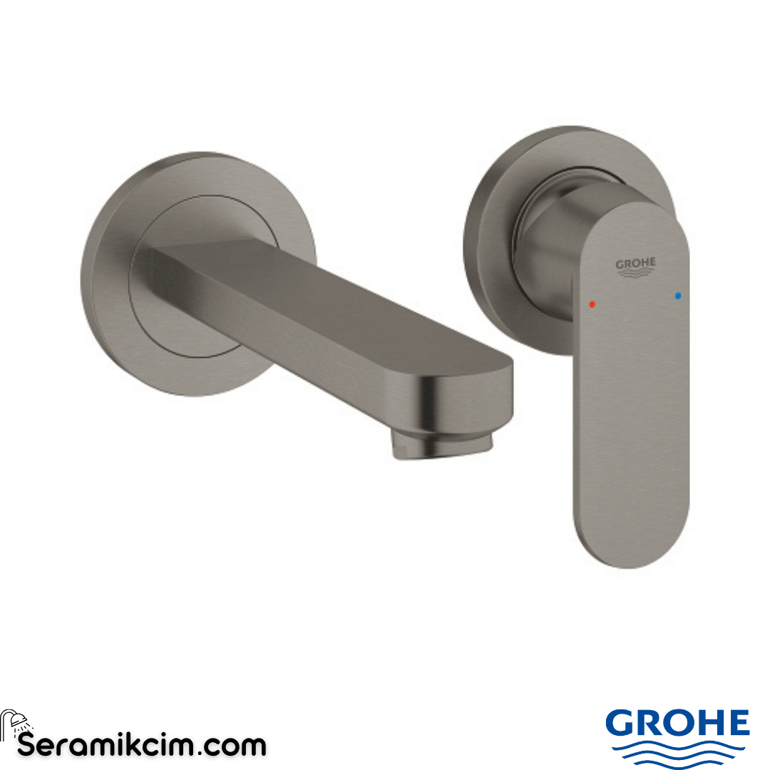 Grohe Eurocosmo Ankastre Lavabo Bataryası, Fırçalı Sert Grafit (Sıva Üstü Grubu) 19381ALC