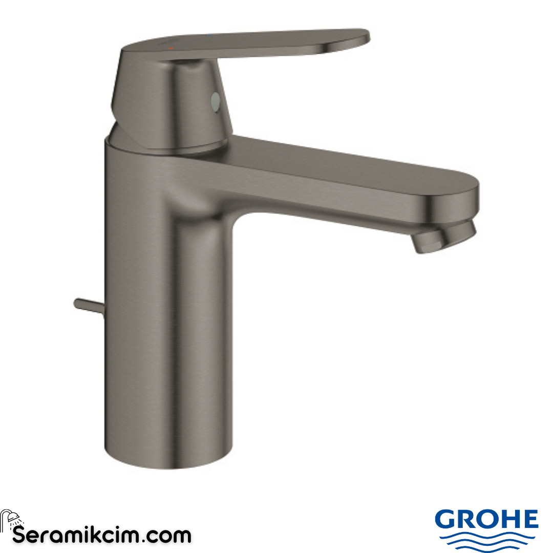 Grohe Eurocosmo Sifon Kumandalı Lavabo Bataryası, Fırçalı Sert Grafit 23325ALC