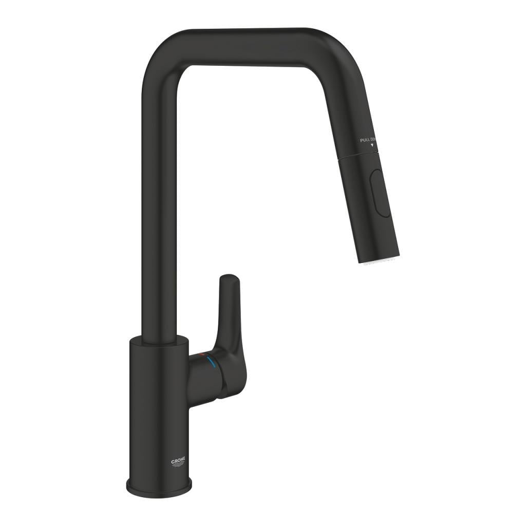 Grohe Eurosmart Kuğu Borulu Eviye Bataryası, Mat Siyah - 306192430
