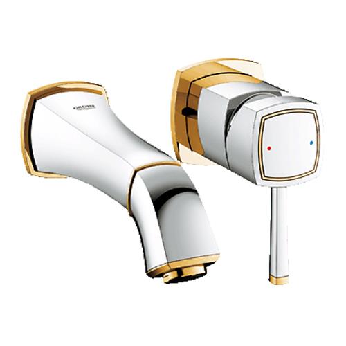 Grohe Grandera İki Delikli Duvardan Ankastre Lavabo Bataryası Krom-Altın 19929IG0 - 19929IG0