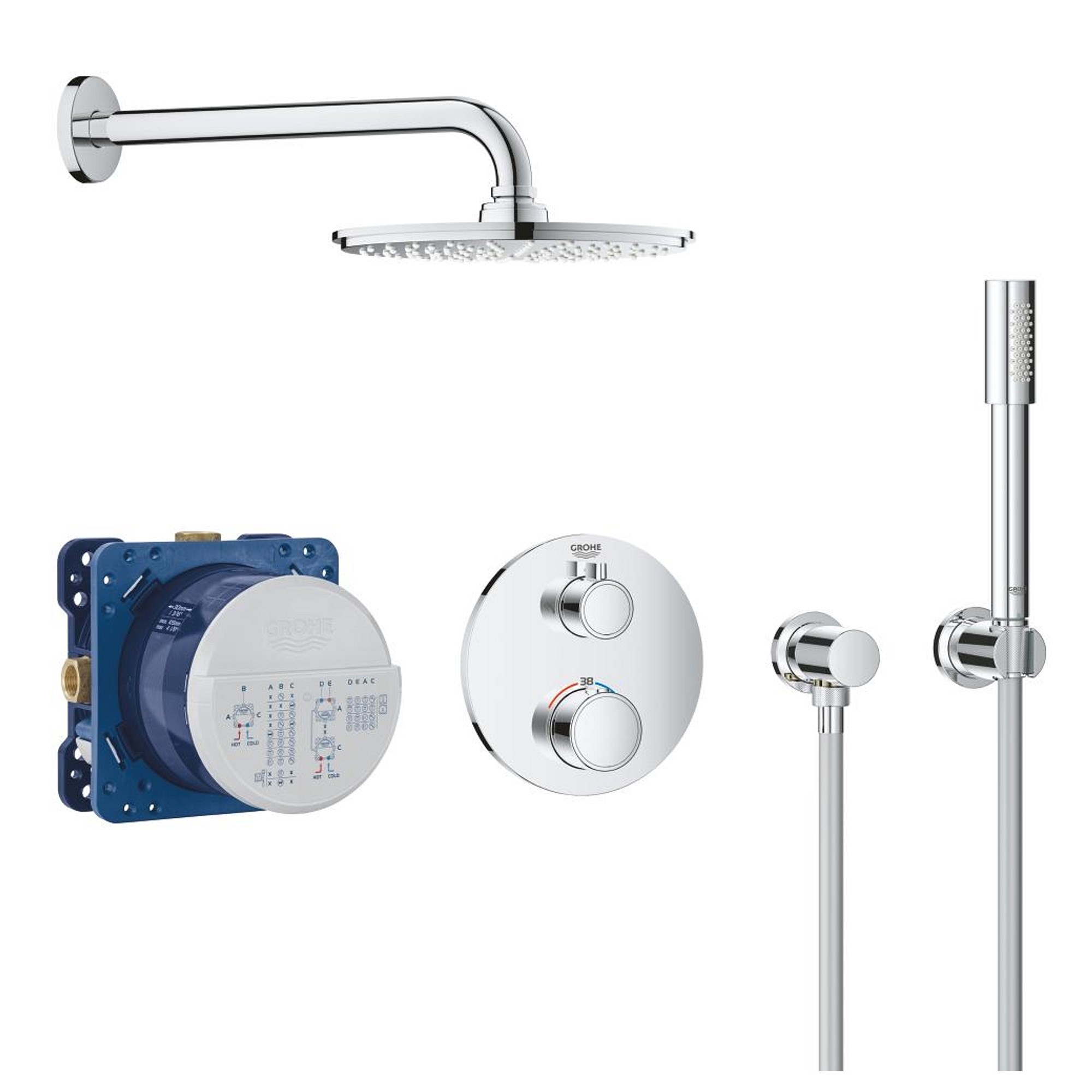 Grohe Grohtherm Ankastre Duş Seti Rainshower Cosmopolitan 210 Krom 34732000