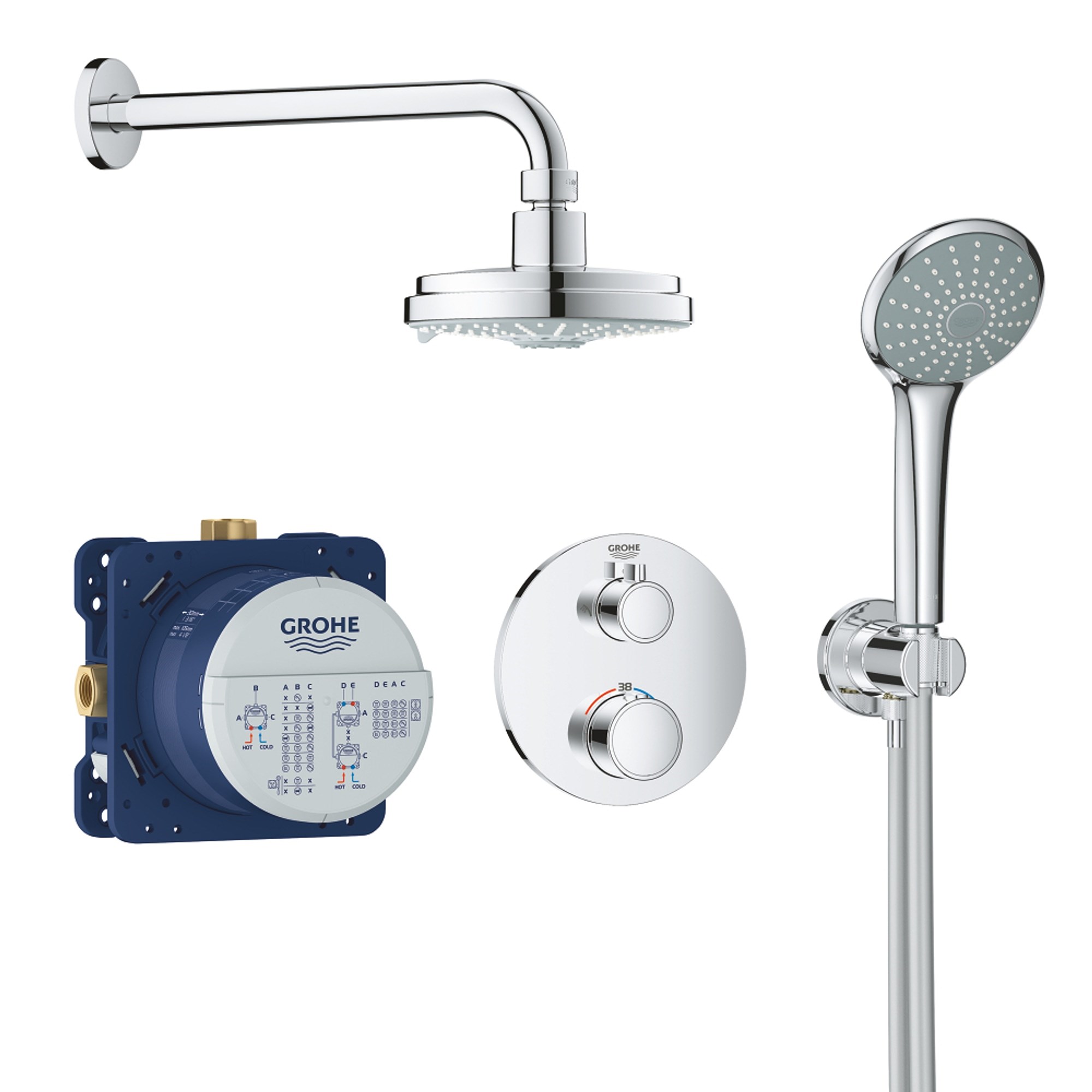 Grohe Grohtherm Ankastre Duş Seti Rainshower Cosmopolitan 160 Krom 34735000