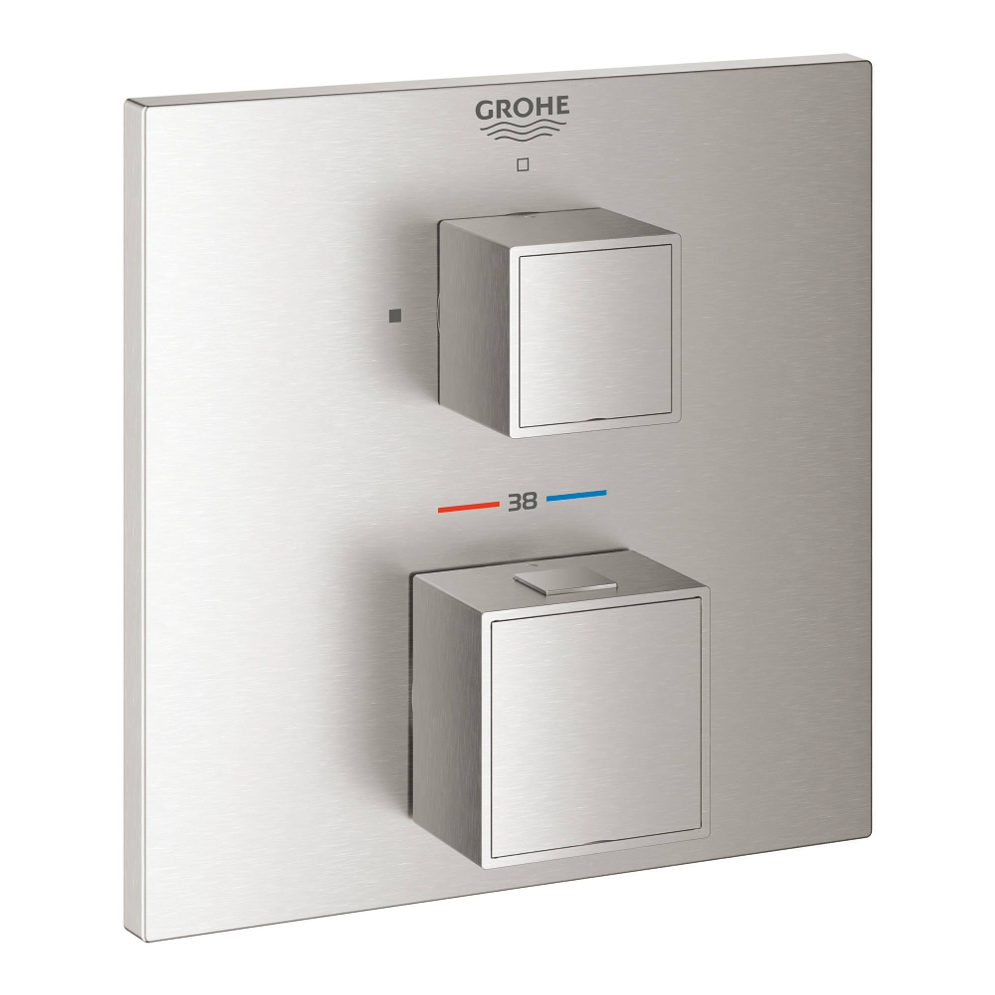 Grohe Grohtherm Cube Termostatik Batarya 1 Çıkışlı Açma Kapama Valfli Paslanmaz Çelik 24153DC0