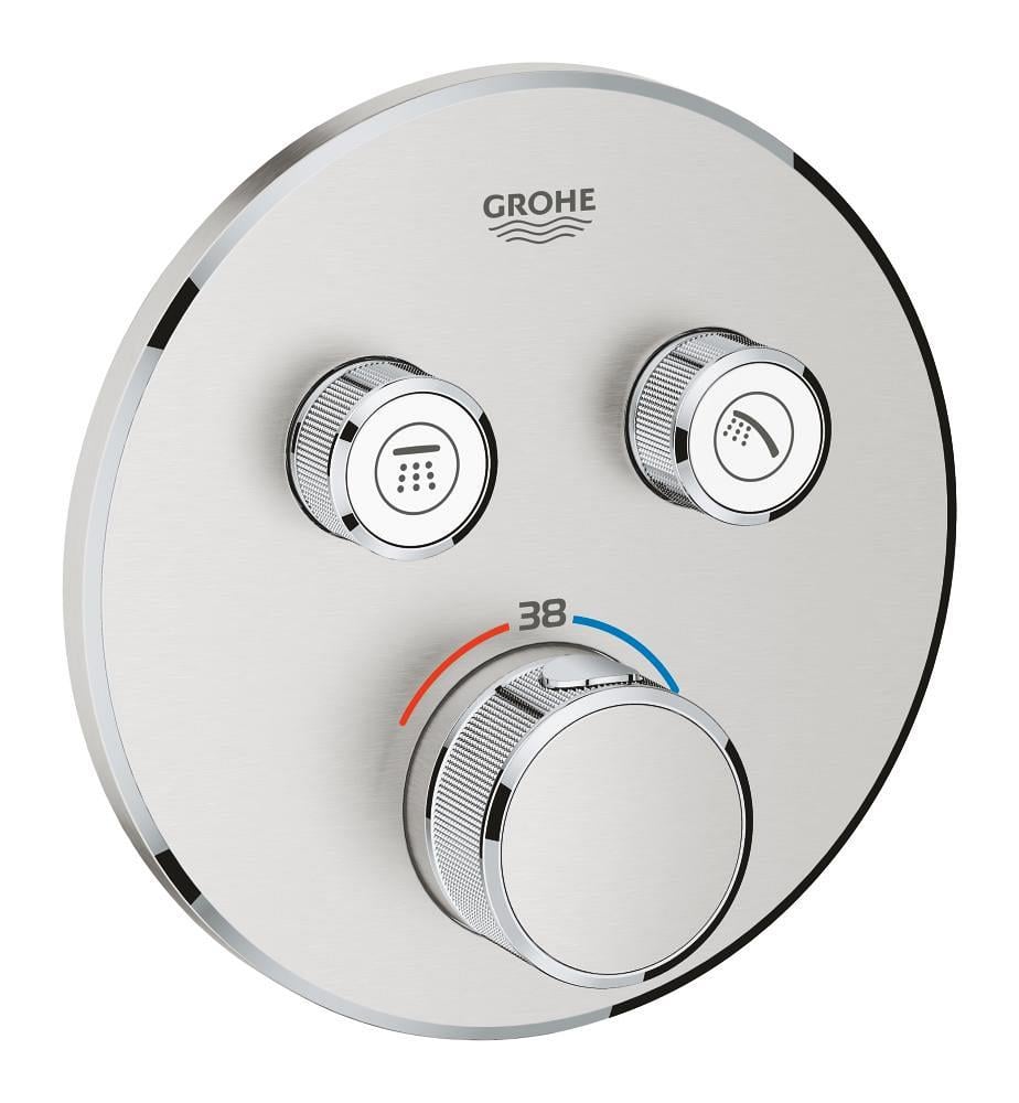 Grohe Grohtherm SmartControl Akış Kontrollü, Ankastre Termostatik Banyo Bataryası (Sıva Üstü Grubu), Paslanmaz Çelik 29119DC0