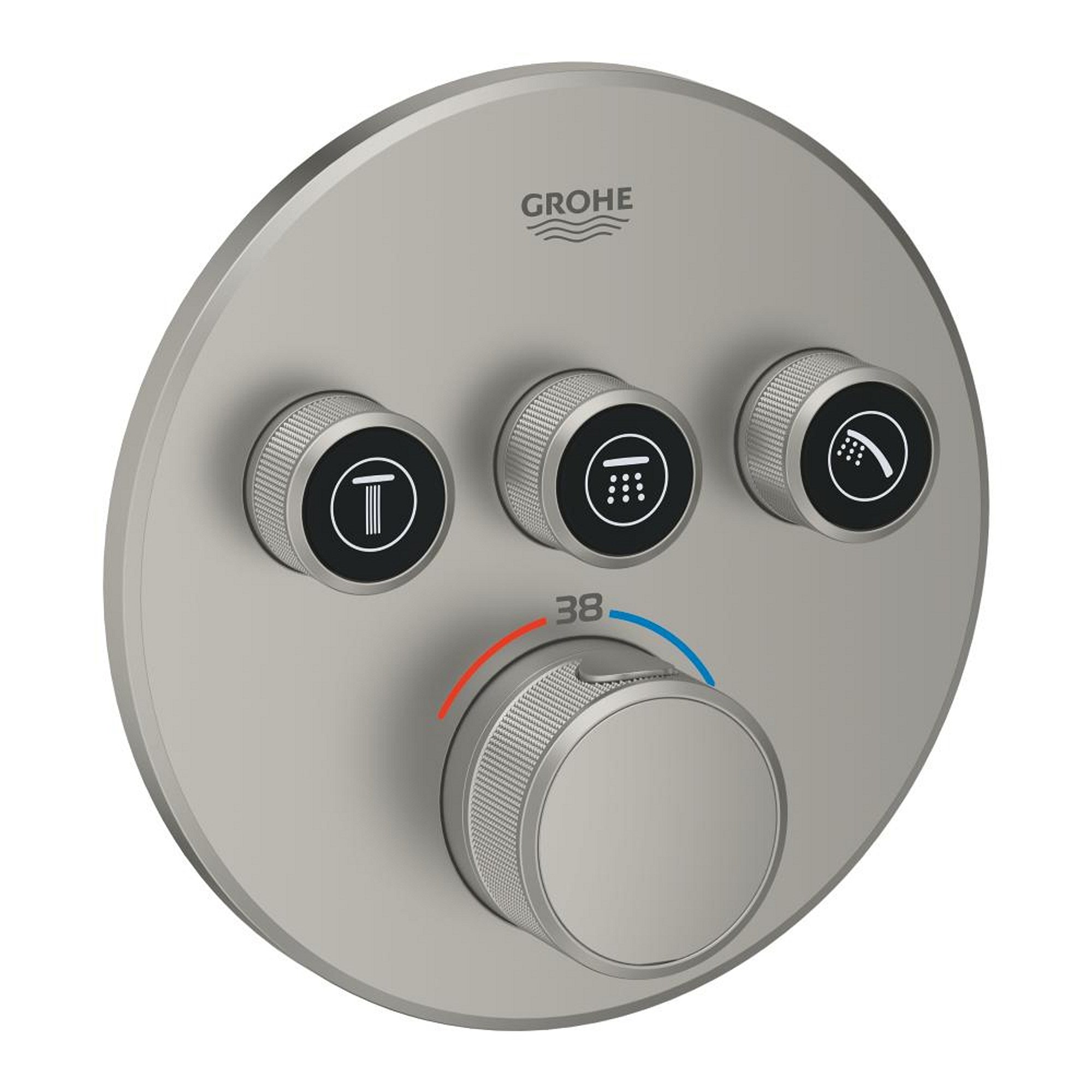 Grohe Grohtherm SmartControl Ankastre Termostatik Batarya 3 Vanalı Saten Çelik (Satin Steel) 29121MS0