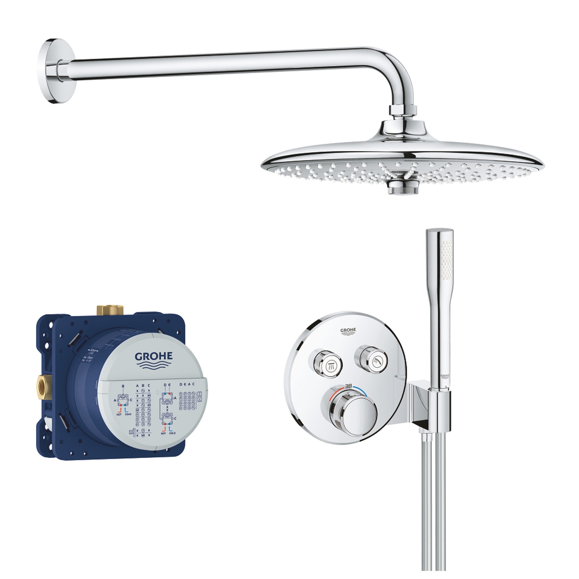 Grohe Grohtherm SmartControl Ankastre Duş Seti Krom 34744000