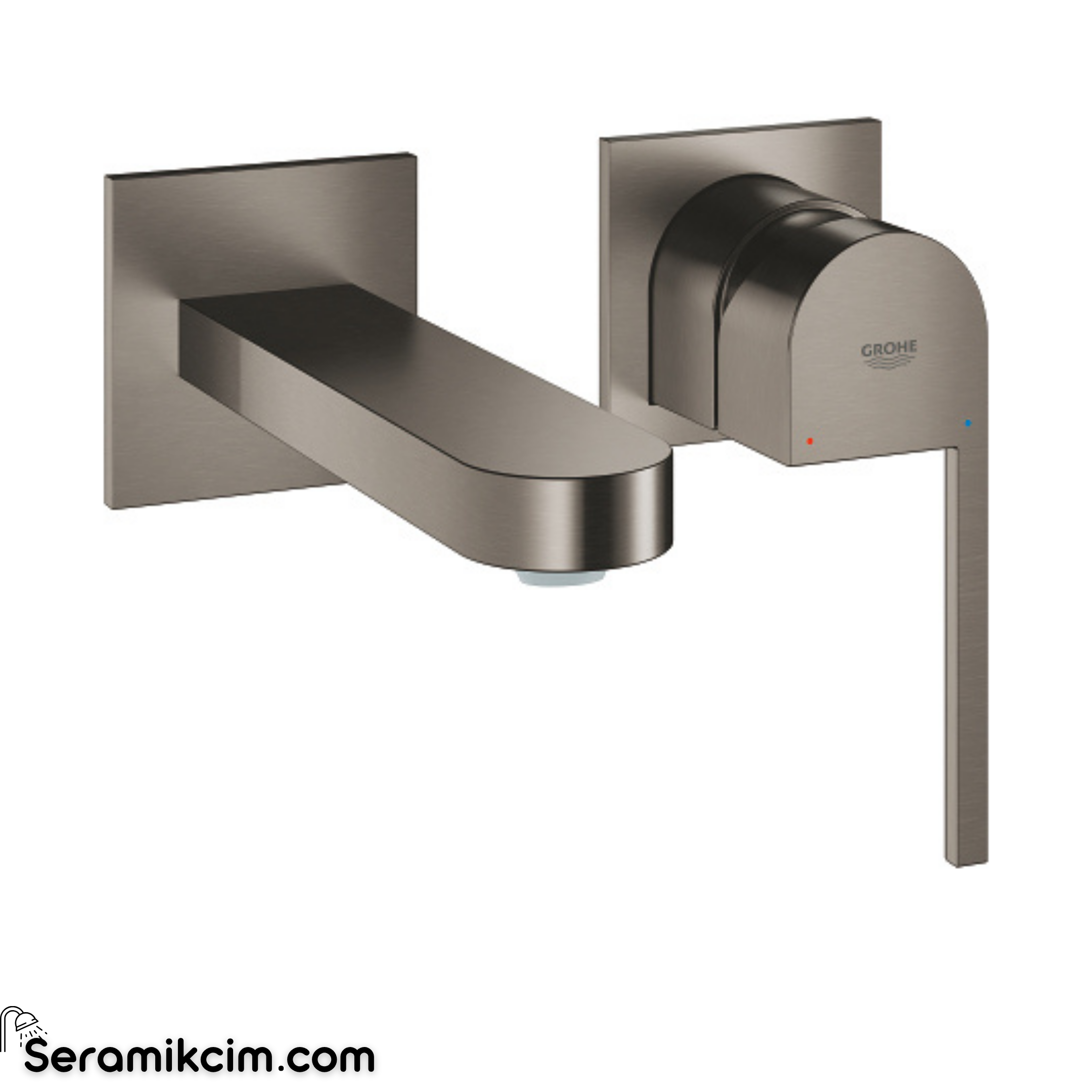 Grohe Plus Ankastre Lavabo Bataryası, (Sıva Üstü Grubu) M-Boy, Fırçalı Sert Grafit 29303AL3