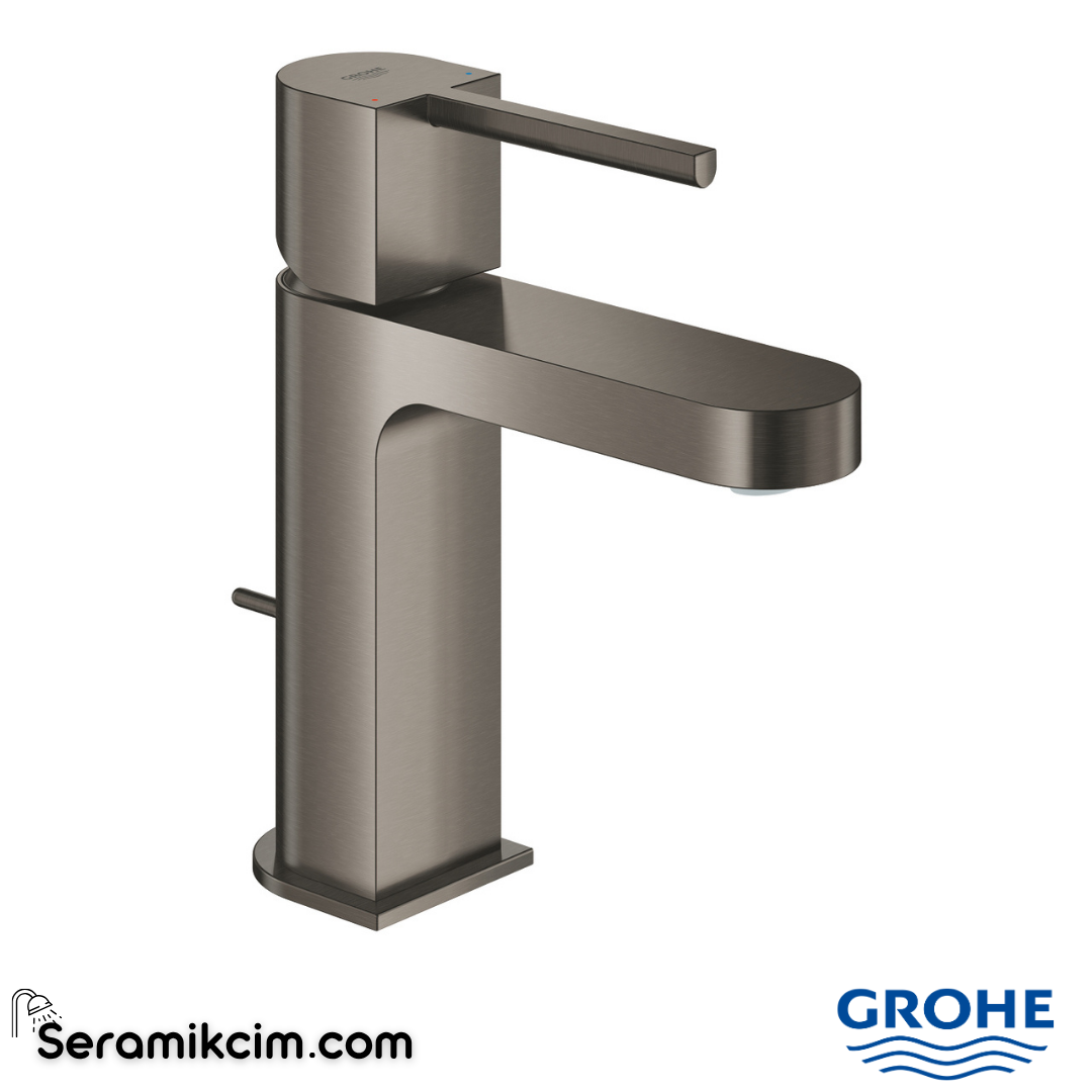 Grohe Plus Sifon Kumandalı Lavabo Bataryası, Fırçalı Sert Grafit 32612AL3