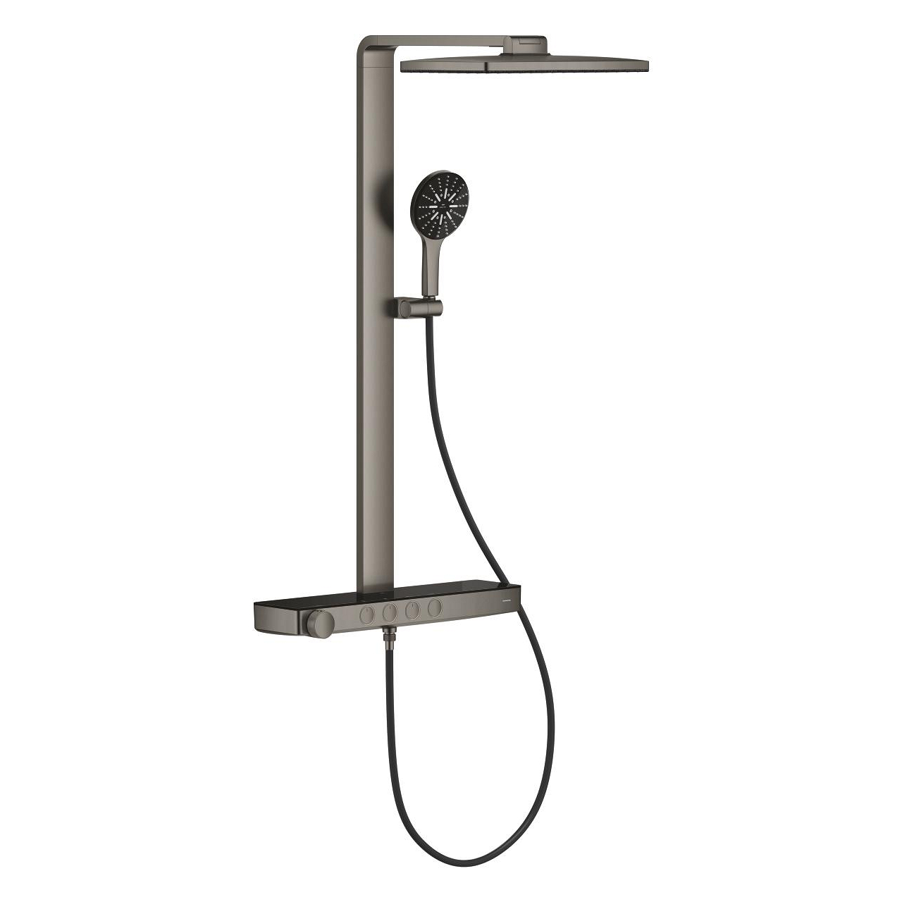 Grohe Rainshower Aqua Pure SmartControl Duş Sistemi, Duvara Monte, Termostatik Bataryalı Duş Kolonu, Fırçalı Sert Grafit 100962AL00