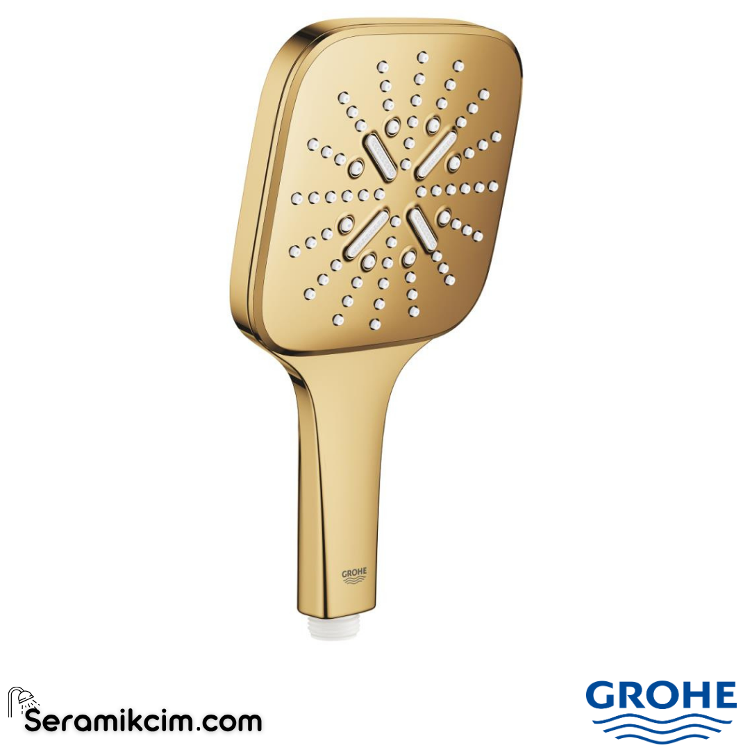 Grohe RainShower SmartActive 130 Cube El Duşu, 3 Akışlı, Parlak Altın 26582GL0 - 26582GL0