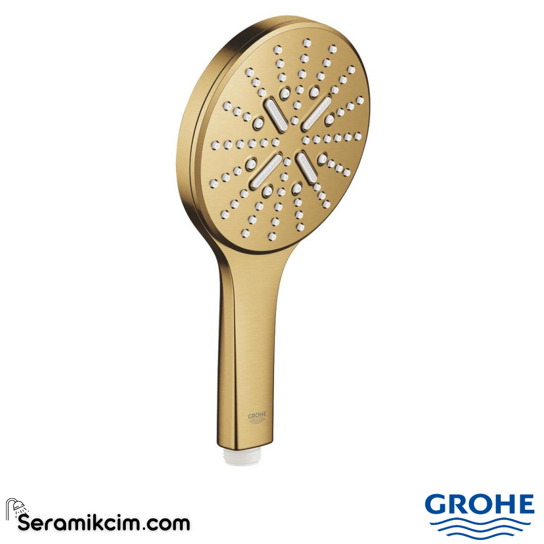 Grohe RainShower SmartActive 130 El Duşu, 3 Akışlı, Fırçalı Altın 26574GN0 - 26574GN0