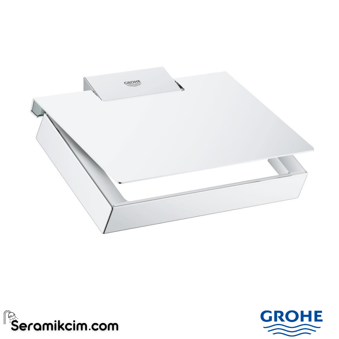 Grohe Selection Cube Tuvalet Kağıtlığı Kapaklı, Krom 40781000 - 40781000