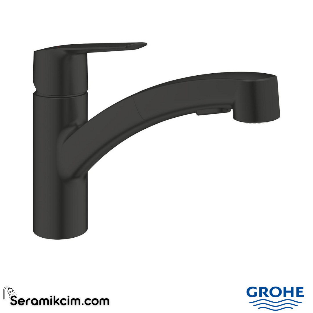 Grohe Start Spiralli Eviye Bataryası, Mat Siyah 303072431