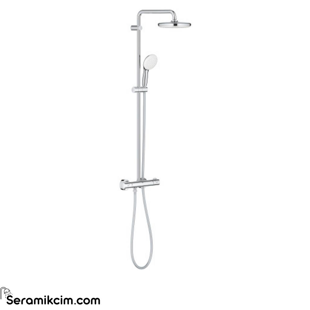 Grohe Tempesta System 210 Duvara Monte Termostatik Duş Bataryalı Duş Kolonu Krom 26811001