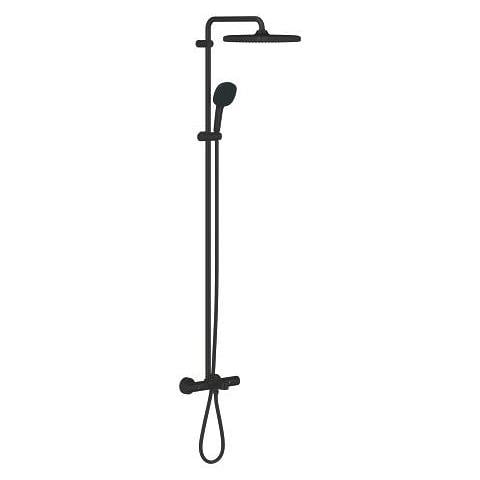 Grohe Tempesta System 250 Cube Duvara Monte Termostatik Banyo Bataryalı Duş Kolonu, Mat Siyah - 266912431