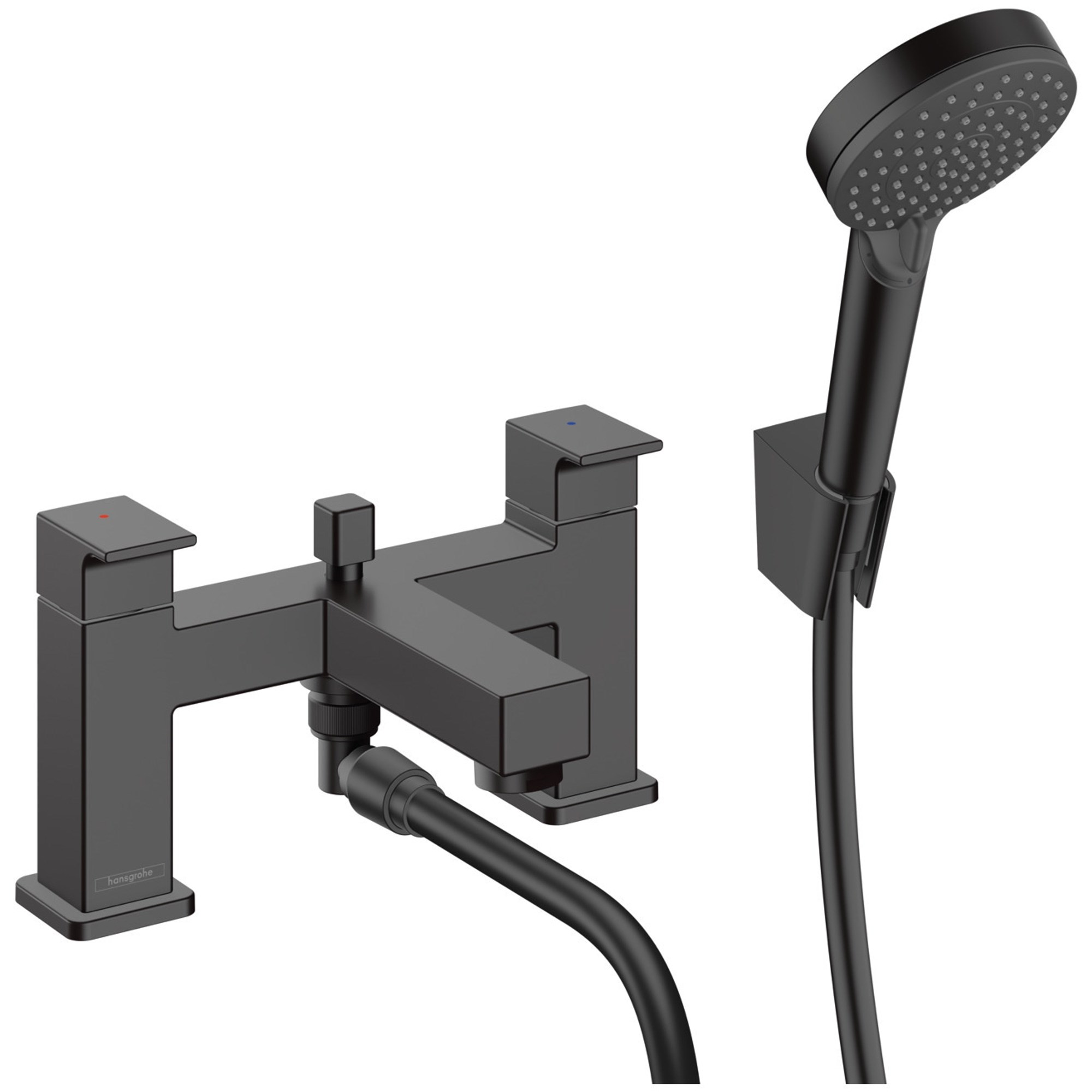 Hansgrohe 2-Hole Rim Mounted Bath Mixer With Diverter Valve And Vernis Blend Hand Shower Vario 71462670