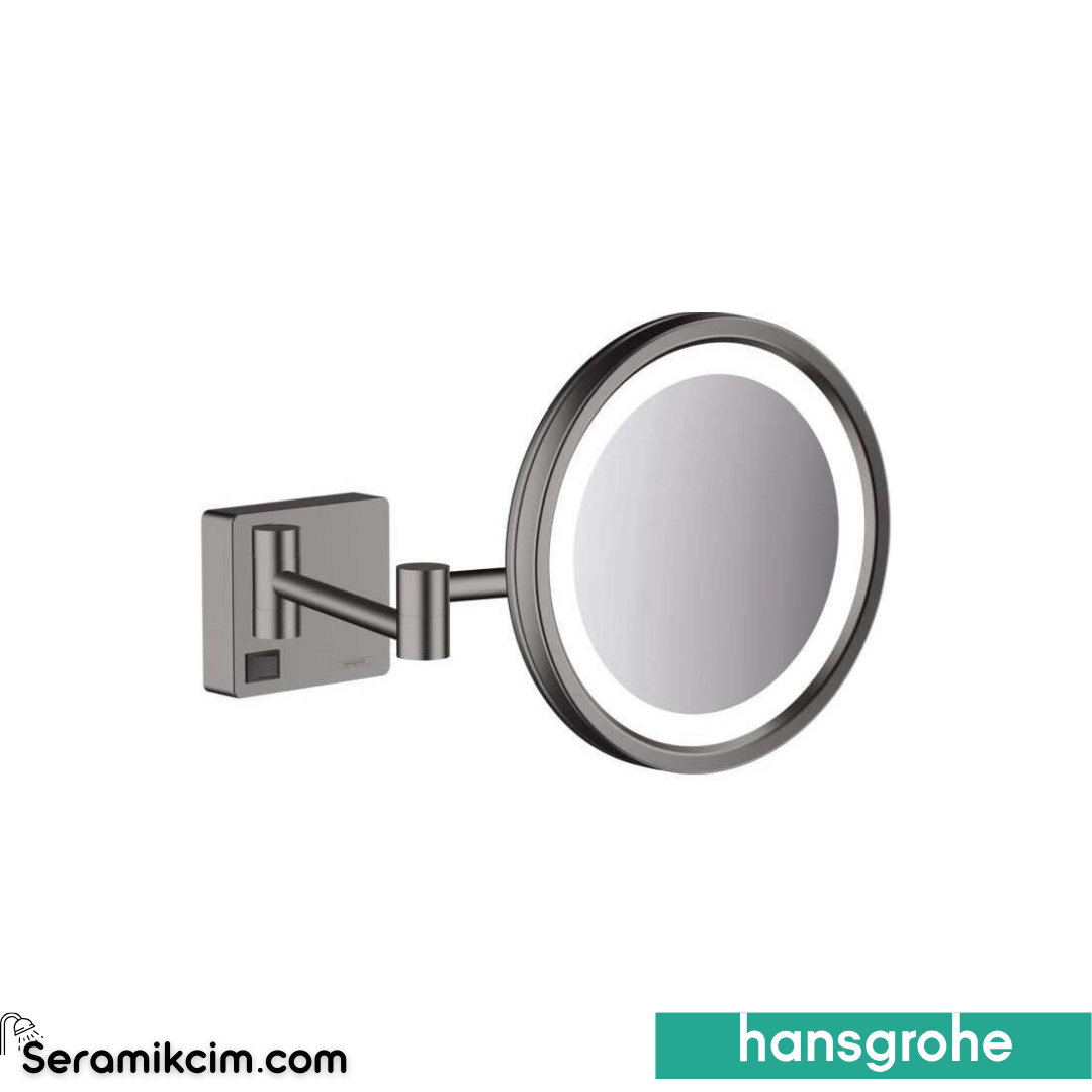 Hansgrohe Addstoris Makyaj Aynası Led'Li Mat Siyah Krom 41790340