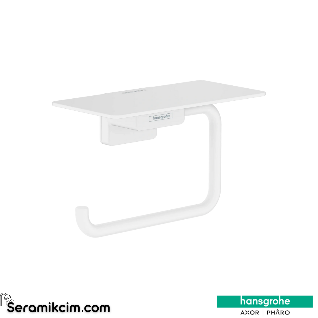 Hansgrohe Addstoris Tuvalet Kağıtlığı Raflı Mat Beyaz 41772700