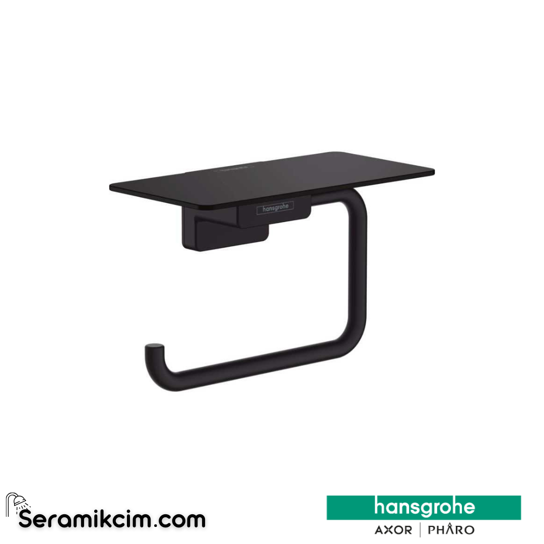 Hansgrohe Addstoris Tuvalet Kağıtlığı Raflı Satin Siyah 41772670