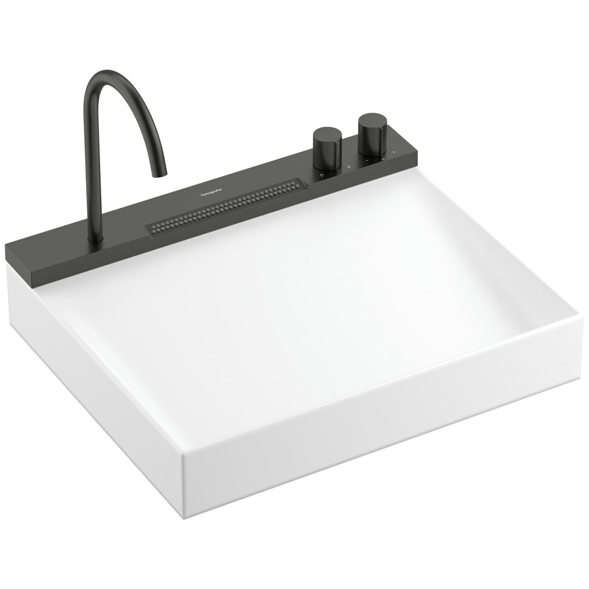 Hansgrohe Avalegra AquaUnit Lavabo ve Batarya Seti 58x47,5 cm Fırçalı Siyah Krom 22472340