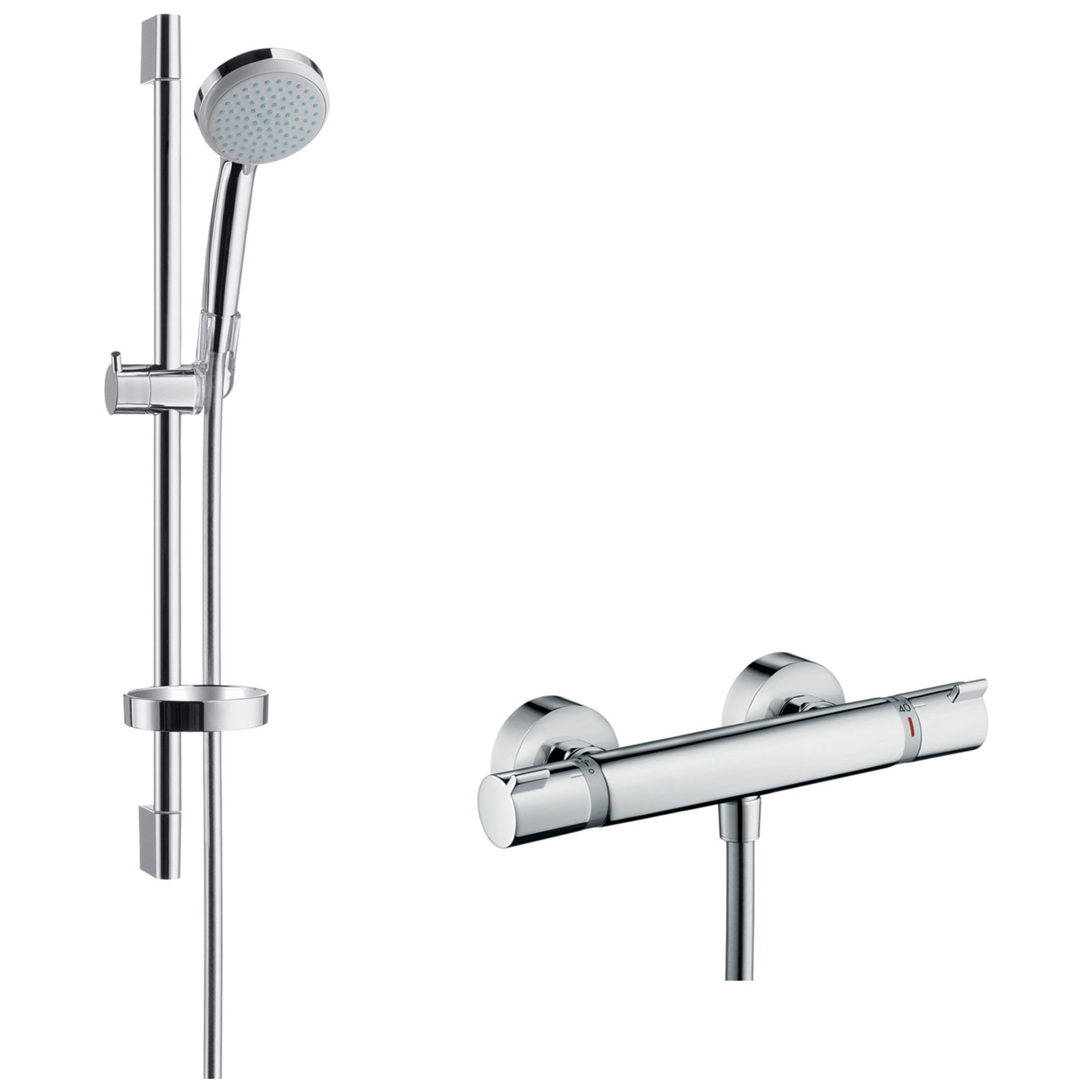 Hansgrohe Croma 100 Vario Termostatik Sürgülü Duş Seti 65 cm Ecostat Comfort Krom 27034000
