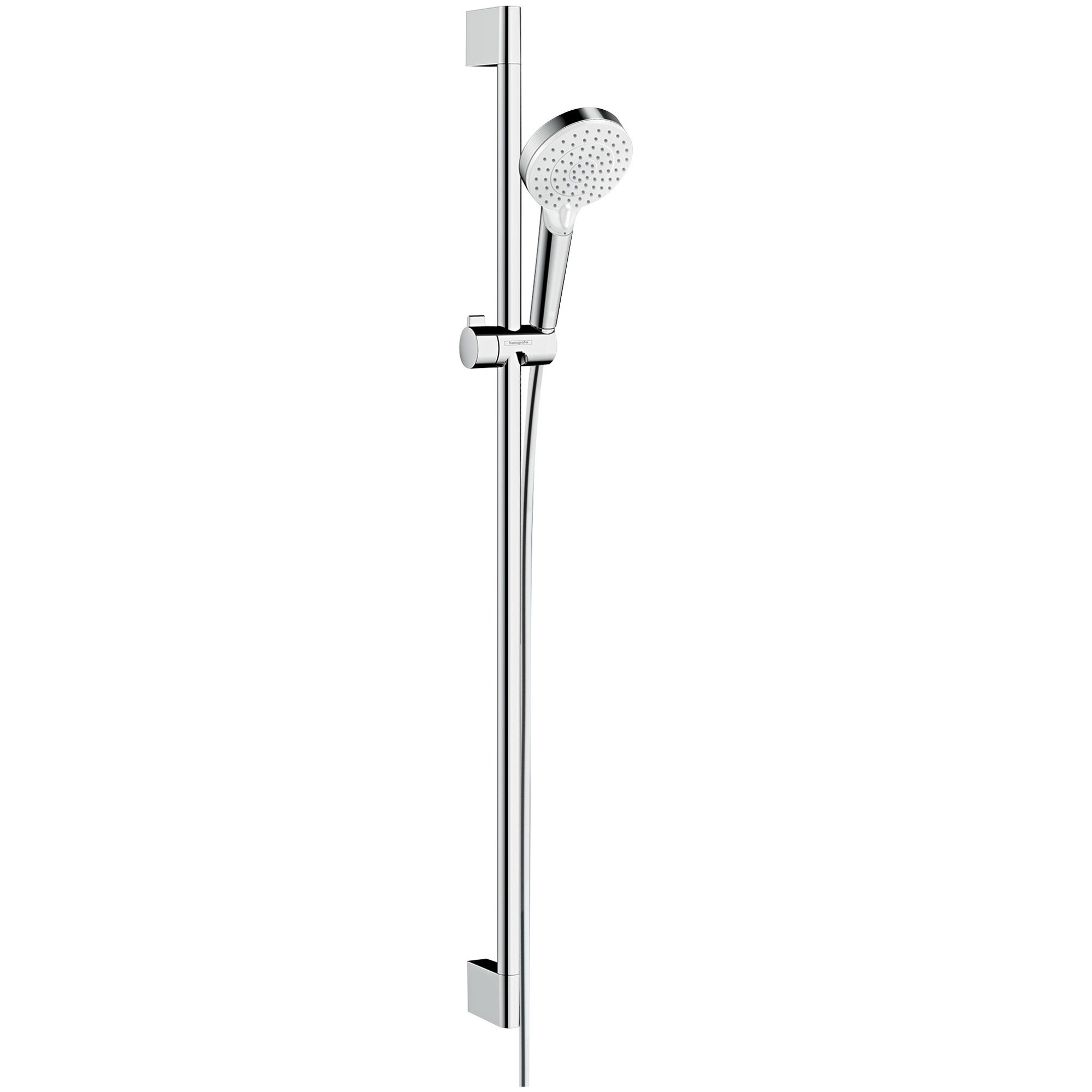Hansgrohe Crometta Duş Seti 90 cm Sürgülü 10 cm El Duşlu Vario EcoSmart Beyaz-Krom 26538400