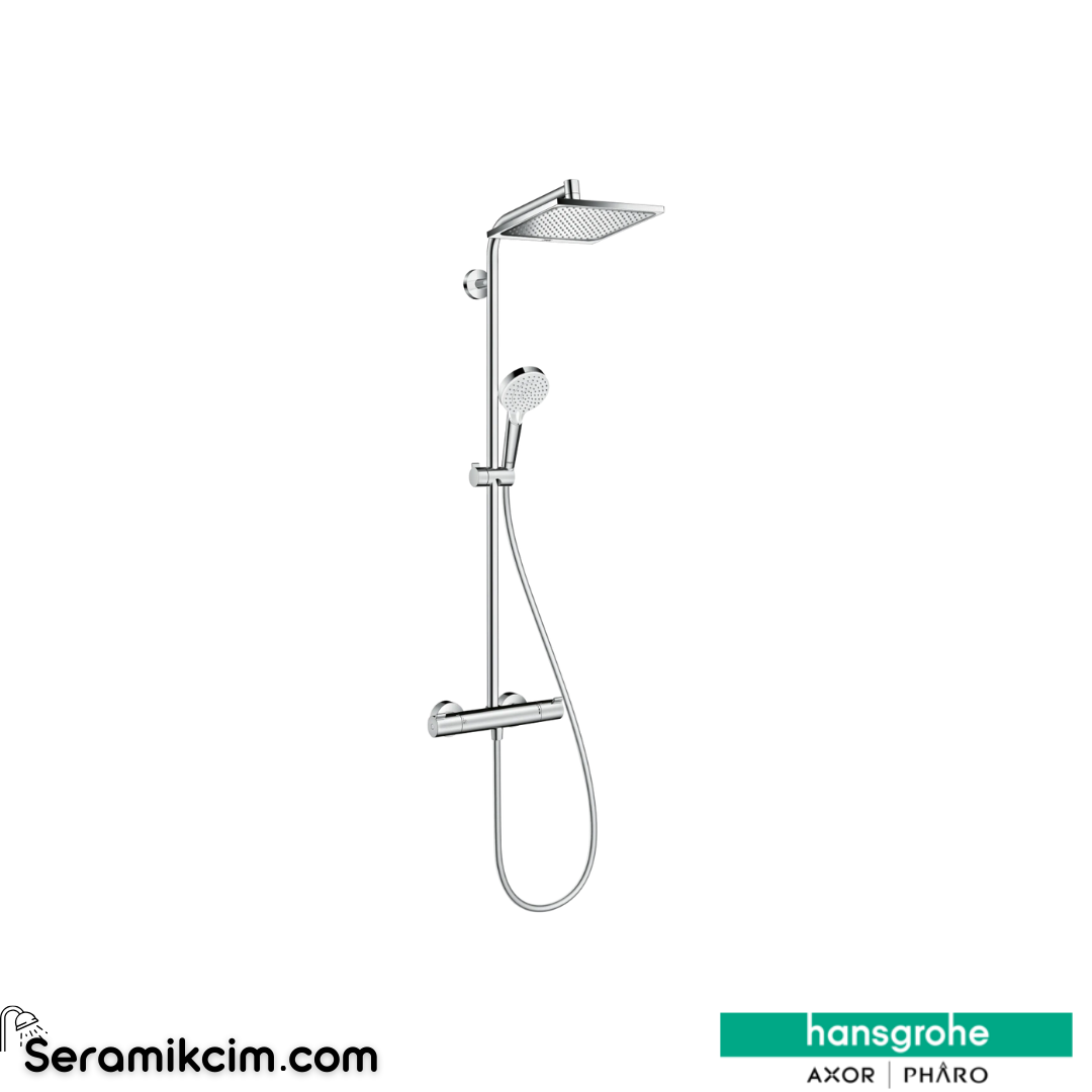 Hansgrohe Crometta E240 Duş Kolonu 1 Fonksiyonlu Ecosmart+ Termostatik Krom 27281000