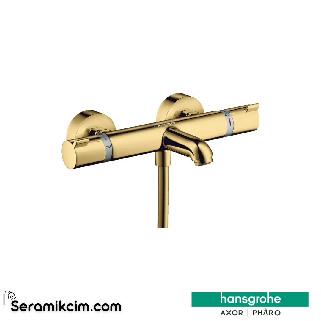 Hansgrohe Ecosmart 1000 Termostatik Aplike Banyo Bataryası Parlak Altın 13114990