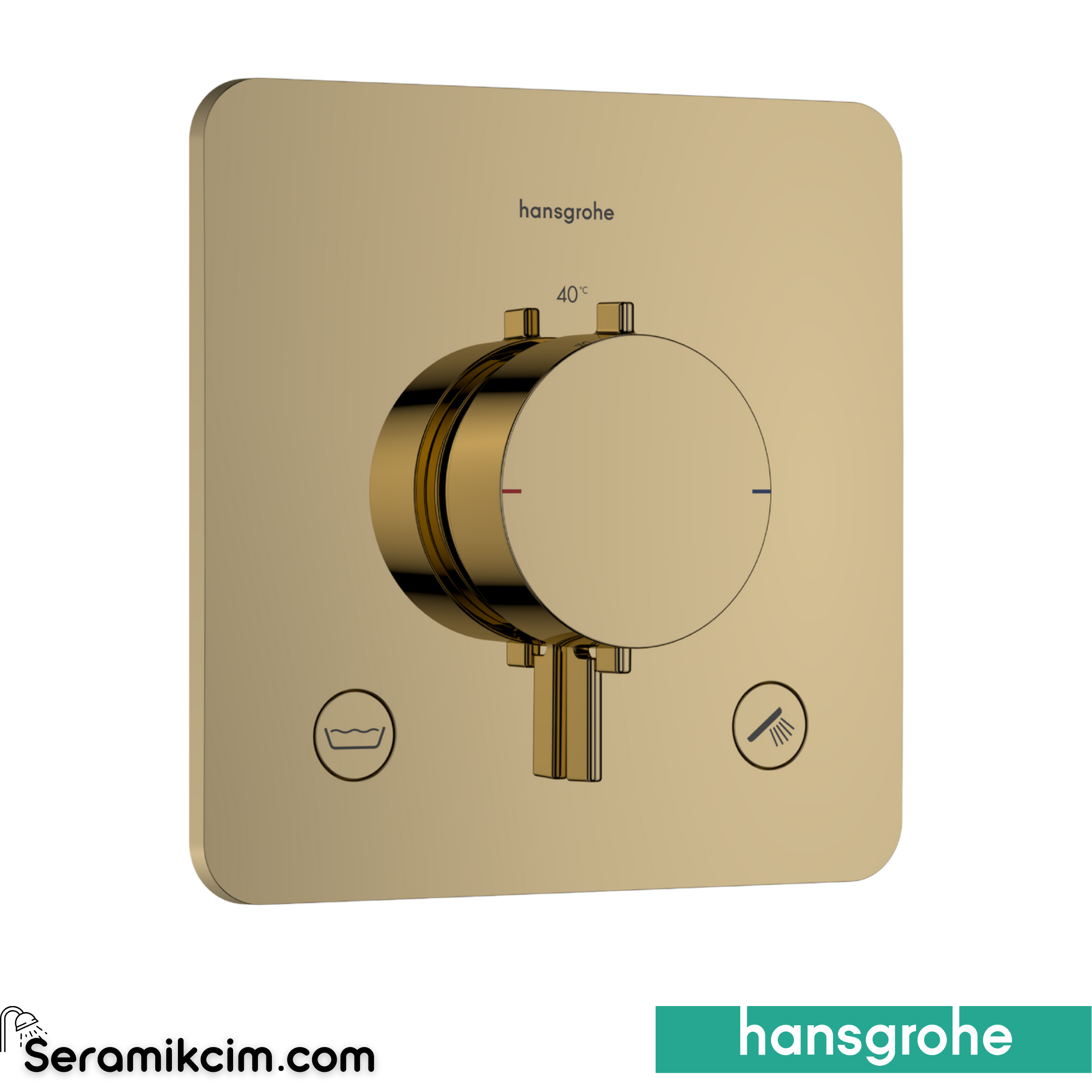 Hansgrohe Ecostat Comfort Q Ankastre Banyo Bataryası Termostatik Parlak Altın 33717990