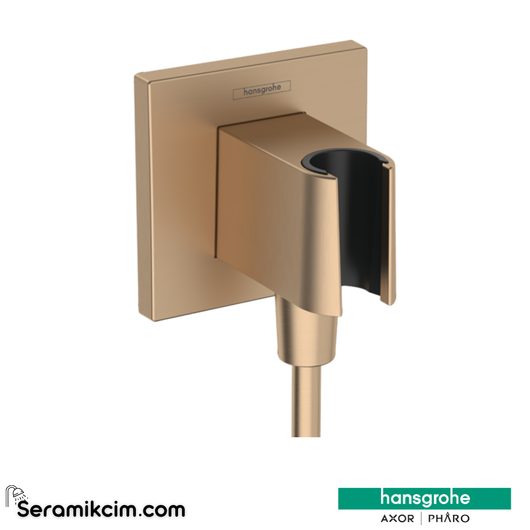 Hansgrohe Fixfit E Duş Askılı Çıkış Dirseği - Mat Bronz 26889140 - 26889140