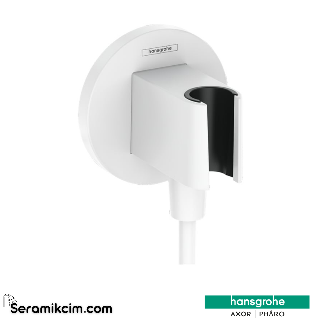 Hansgrohe Fixfit S Duş Askılı Çıkış Dirseği - Satin Beyaz 26888700 - 26888700