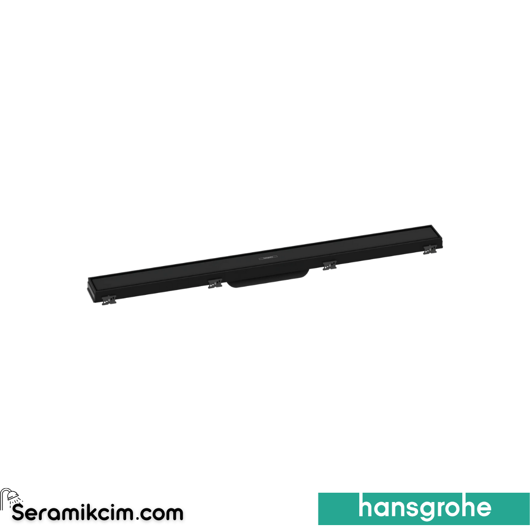 Hansgrohe Linear Duş Kanalı 80 Cm Seramik Kaplanabilir Kapak, Yüksekliği Ayarlanabilir Çerçeve İle Mat Siyah 56038670