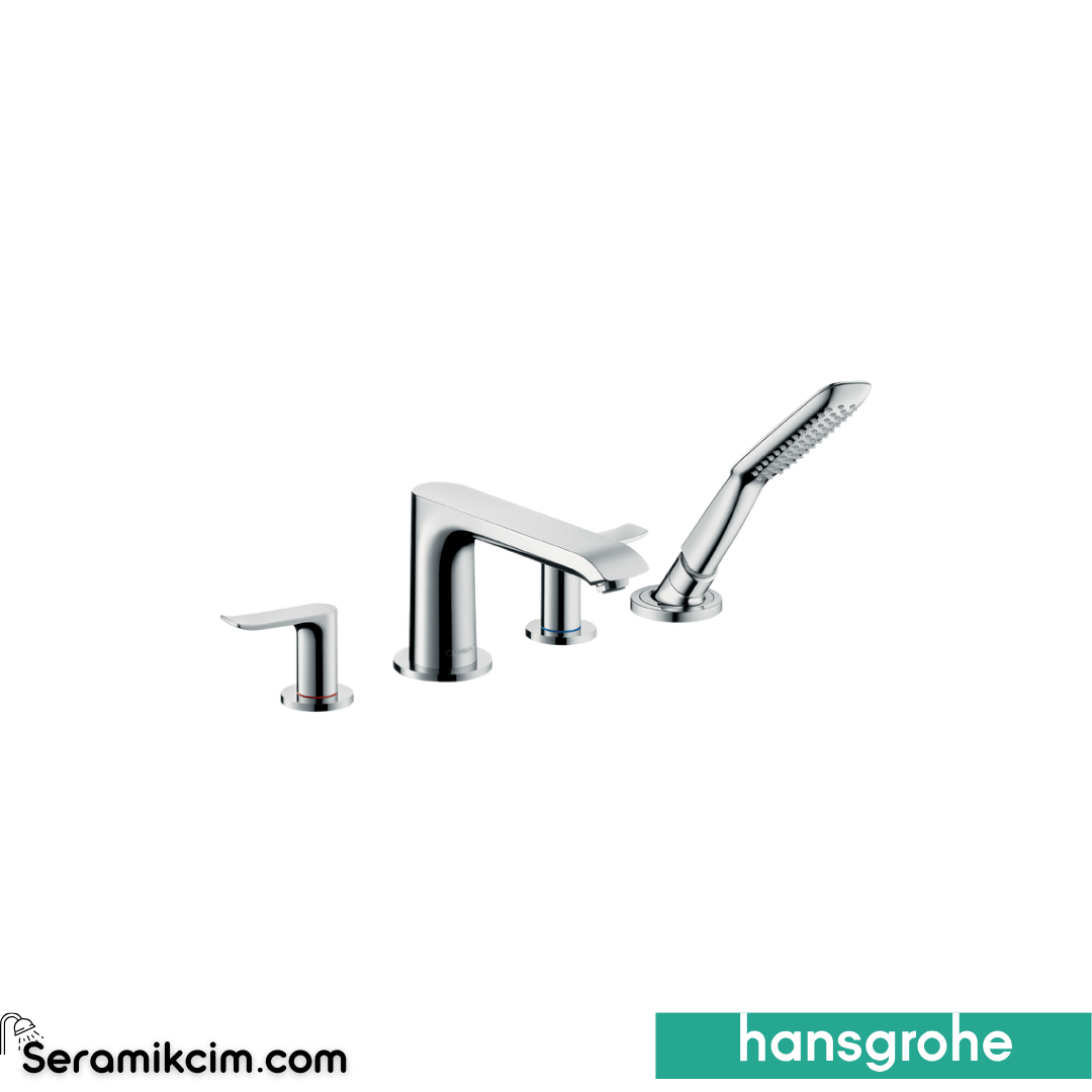 Hansgrohe Metris 4 Delikli Küvet Bataryası Krom 31442000
