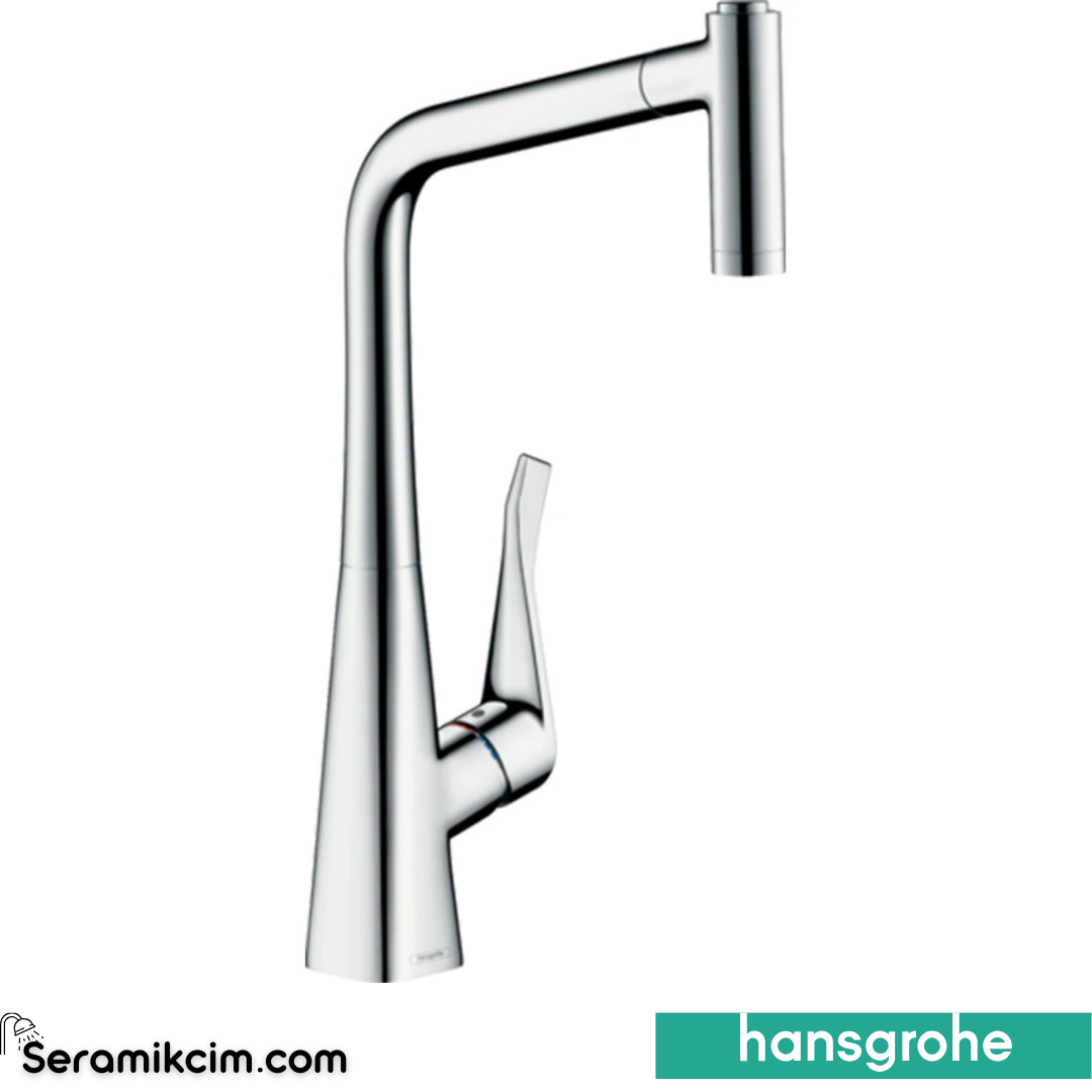 Hansgrohe Metris Eviye Bataryası Ecosmart+ Spiralli 320 Krom 14780000