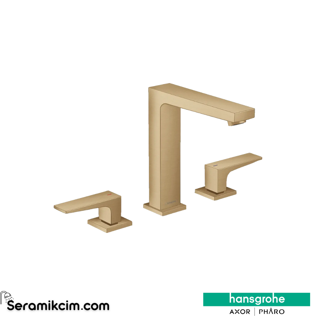 Hansgrohe Metropol 3 Delikli Lavabo Bataryası 160 Mat Bronz 32515140